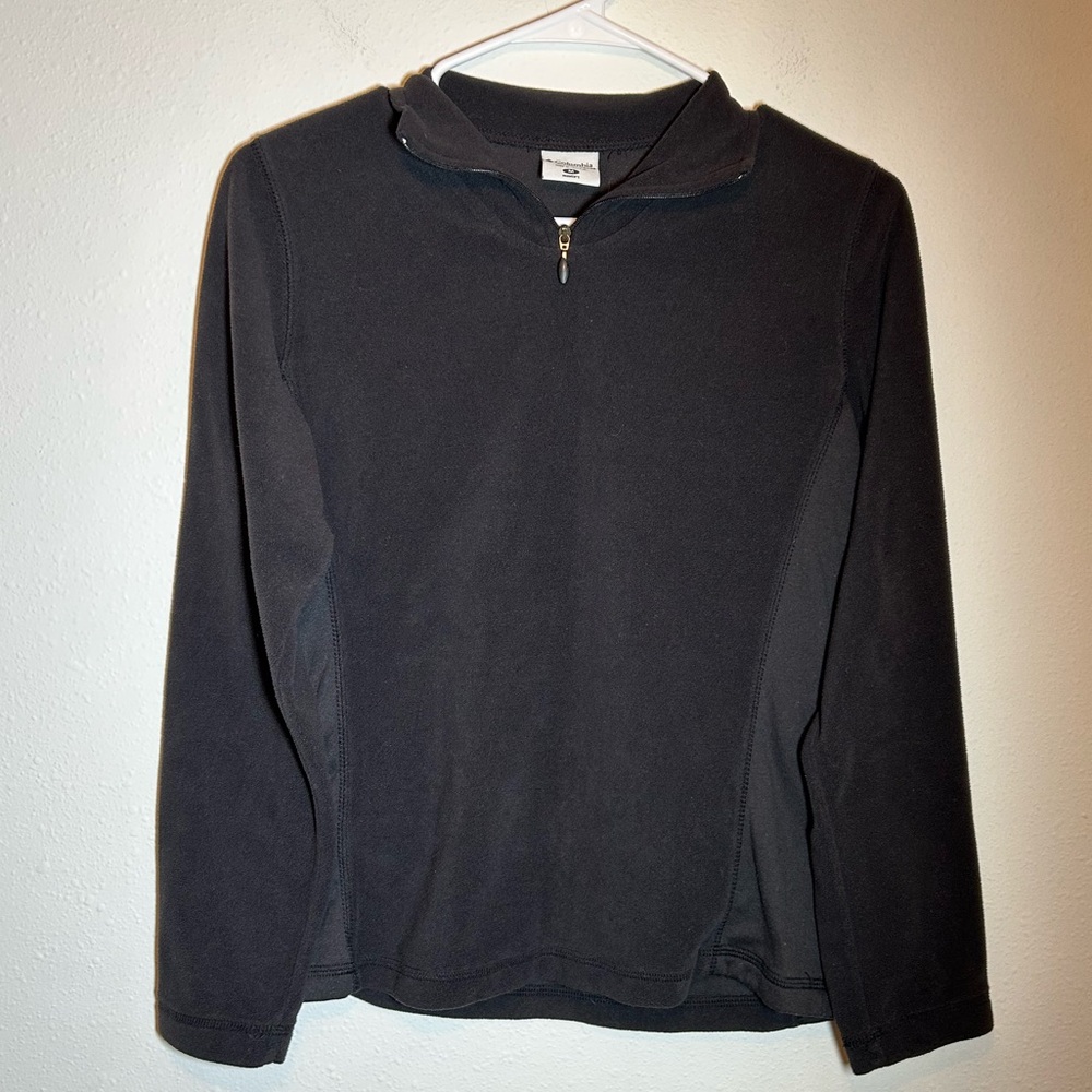 Columbia Women’s Pullover Jacket Size M Black Quarter Zip Fleece Outdoor Hiking